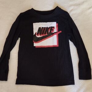 Nike Kids Black and Red Long Sleeve Tee